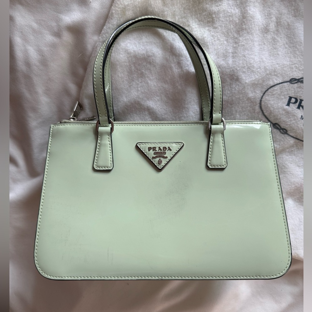 PRADA Spazzolato Green Saffiano Leather Bag